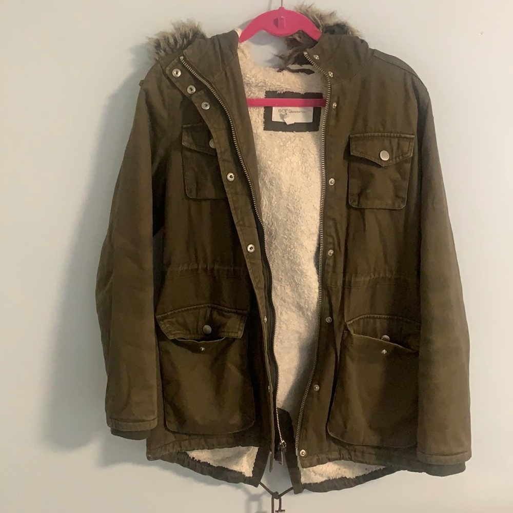 BCBG army green jacket